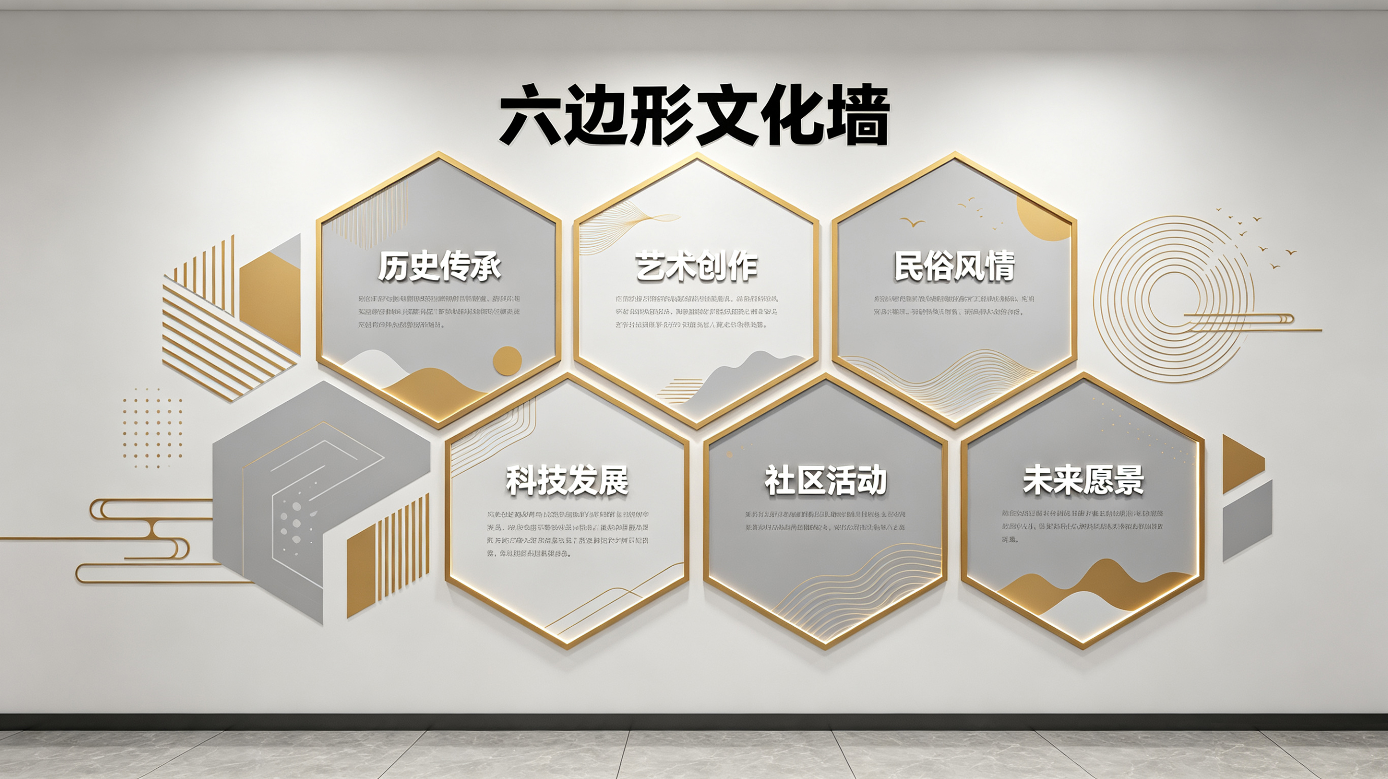 万州企业文化墙 | 六边形信息美学